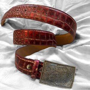 Bad Girl Croc Print Leather Belt XL